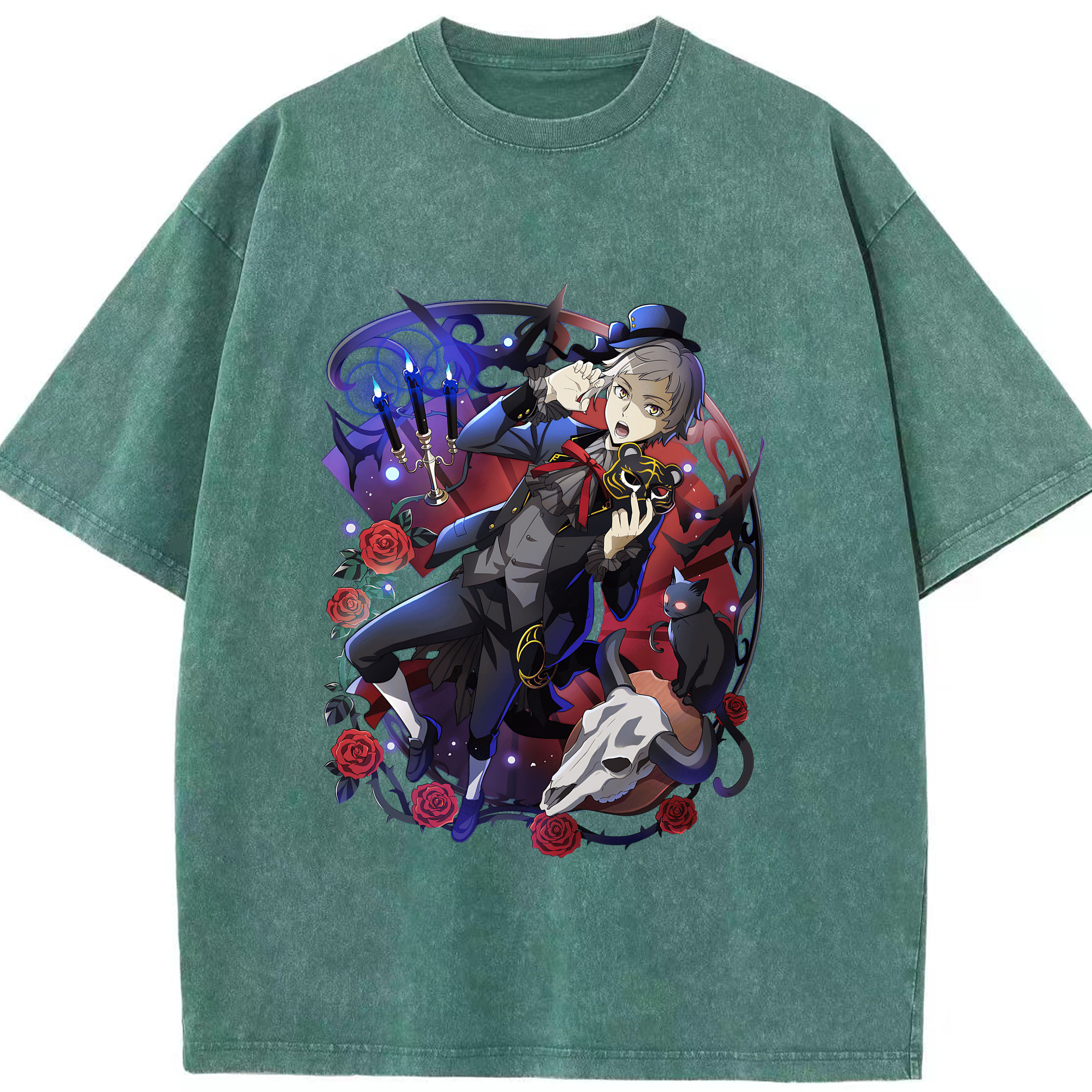 （画像用） 文豪ストレイドッグス Bungo Stray Dogs 綿100% ヴィンテージ風 半袖Tシャツ（フロントプリント）